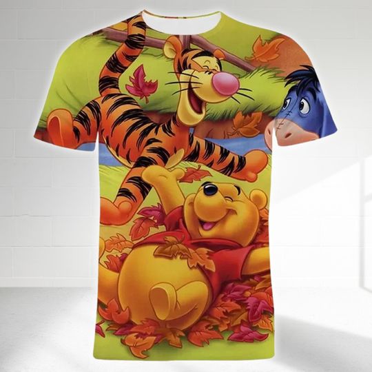 Winnie The Pooh 3D Adult Kid T-shirt, Pooh Bear Tigger Eeyore All Over Print Shirt