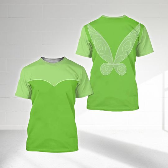 Tinker Bell Fairy Costume 3D T-Shirt, Tinker Bell All Over Print Tee