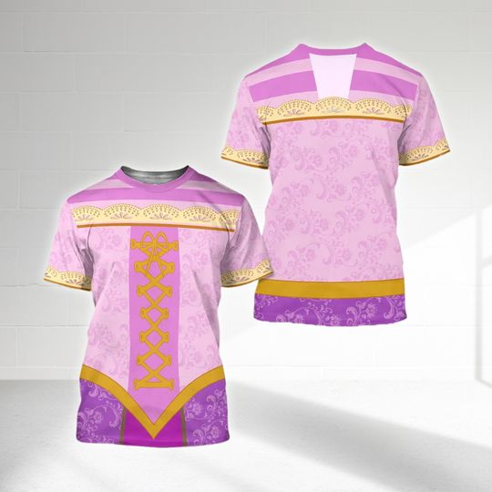 Princess Rapunzel 3D Cosplay Costume Tee, Tangled Princess Character All Over Print Shirt