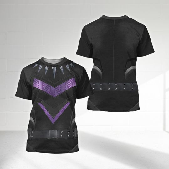 Shuri Black Panther Suit Costume T-Shirt, Black Panther Superhero Cosplay Costume Shirt