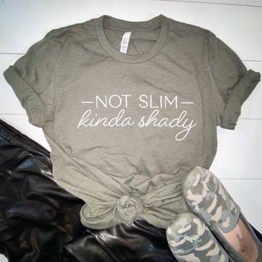 not slim, kinda shady | Eminem | unisex tee Unisex short sleeves multiple colors full sizes S-5XL , Eminem fan lover gift, Rap shirt