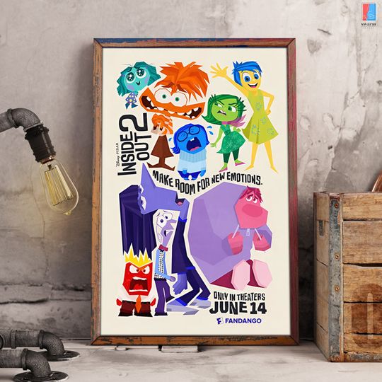 Disneyland Inside Out 2 Poster, Pixar Inside Out Poster, Emotions Inside Out Poster, Joy Sadness Anger Poster, Home Decor Poster Wall Art