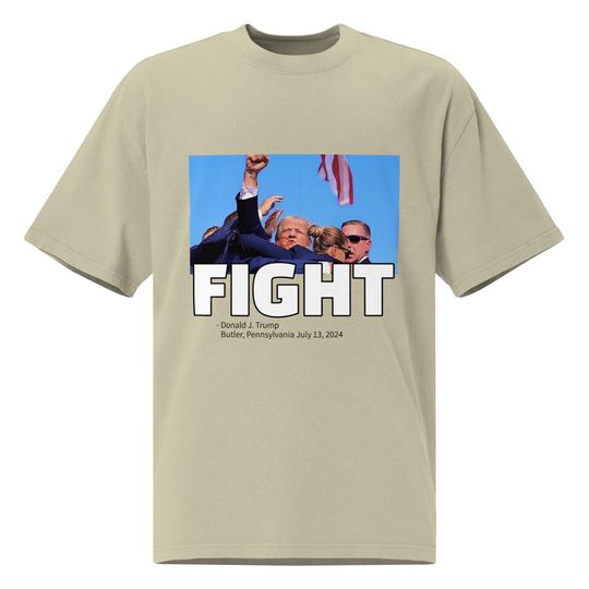 Donald Trump Fight, Attempted Assassination Oversized faded t-shirt