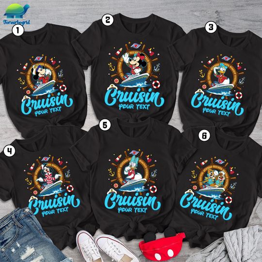 Personalized Mickey and Friends Cruisin Shirt | Mickey and Friends Shirt | Disneyland Family Shirt | Birthday Shirt | Family Cruise Shirt
