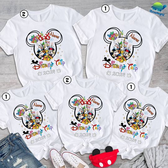 Custom Family Vacation Trip 2024 Shirt, Magic Kingdom Shirt, Disneyland Vacation Shirt, Magic Castle Shirt, Mickey Family Matching Tee