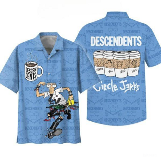Descendents Circle Jerks Hot Coffee Hawaiian Shirts, Beach Vacation Shirt, Pool Outfit, GIft For Him Her
