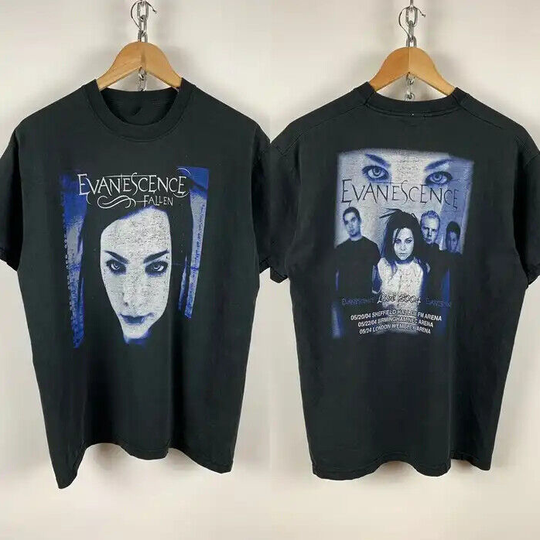 Vintage Evanescence Fallen Tour Band Rock Graphic Shirt, Cotton Short Sleeve Tee, Streetwear