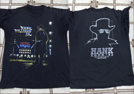 Hank Williams Jr. Tour '92 T-Shirt, Hank Williams Jr. Graphic Tour Concert Shirt