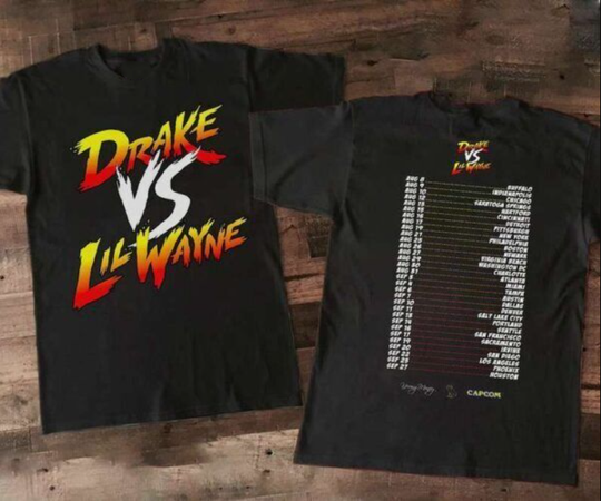Drake Vs Lil Wayne Tour T Shirt Drake Vs Wayne Gift For Her T-Shirt, Cotton Short Sleeve Tee, Streetwear