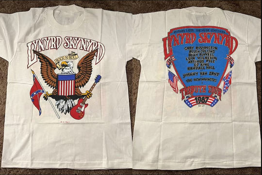 Lynyrd Skynyrd Rock N Roll Tribute Tour 1987 T-Shirt, Cotton Short Sleeve Tee, Streetwear