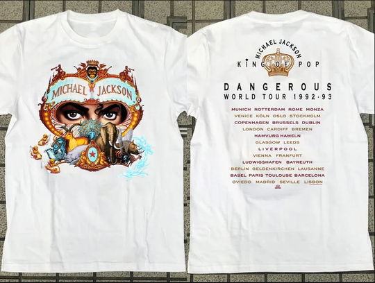 Michael Jackson Dangerous World Tour 1992-93 T-Shirt, 90s Michael Jackson Tour Shirt