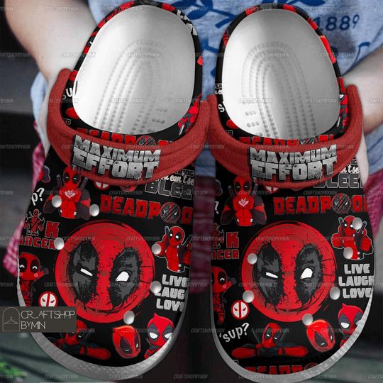 Deadpool Shoes, Deadpool Sandals, Deadpool Men Shoes, Deadpool Fan Gift, Deadpool Shoes Sandals, Deadpool Slippers, Summer Shoes