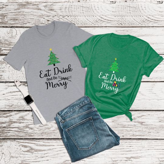 The Nightmare Before Christmas, Eat Drink and Be Merry, Jack Skellington, Disney Couple Shirts, Disney Family Shirts, Disney Christmas Shirt
