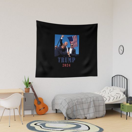 Trump Survivor 2024 Elections Tapestry, Trump 2024, Political Tapestry, For Home and Living, US Election for Decoration
