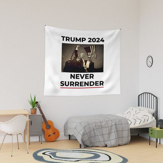 Trump For 2024 Tapestry, Trump 2024, Political Tapestry, For Home and Living, US Election for Decoration