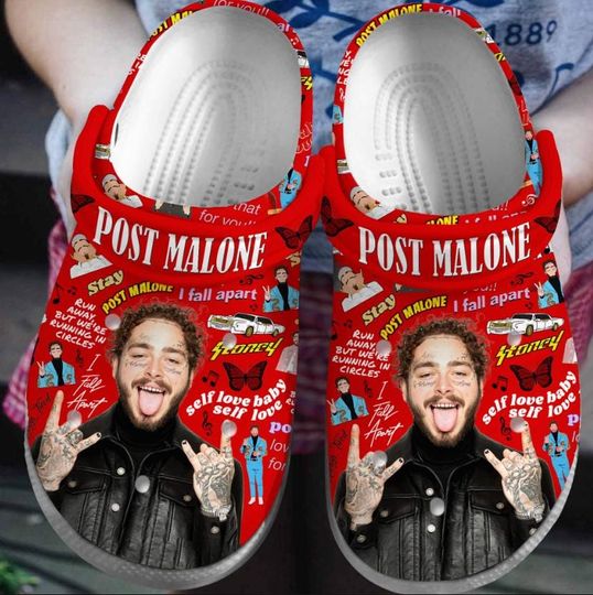 Post Malone Clogs Shoes, Posty Music Summer Clogs, Music Clogs, Fan Gifts, Funny Music Gift Idea