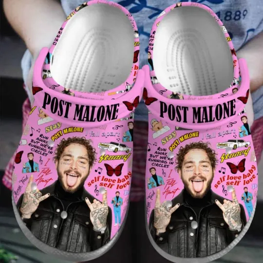Post Malone Clogs Shoes, Posty Music Summer Clogs, Music Clogs, Fan Gifts, Funny Music Gift Idea