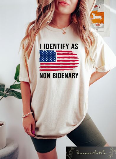 I Identify as Non Bidenary Shirt, Trump 2024 Shirt, Republican Gift, Funny Biden Shirt, Anti Democrat Shirt, Political Shirt, Election Shirt