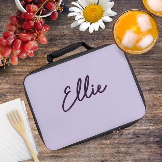 Custom Color Insulated Lunch Box, Personalized Lunch Bag, Custom Name Lunch Tote with Zipper, Lunch Box for School, Back to School Gift