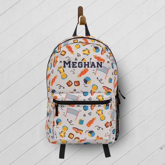 Volleyball Backpack Personalized / Custom Name Book Bag / Kids Bag for Sports Practice / Volleyball Mom Gift / School Bag Lunchbox Set