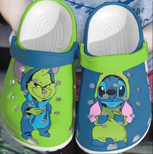 Custom Name Stitch Clogs Shoes, Funny character Christmas Summer Shoes