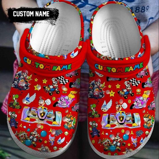 Custom Name Super Mario Game Clogs Shoes, Super Mario Summer Shoes, Mens Womens Sandals, Shoes For Women