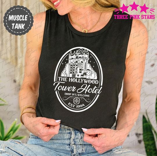 The Hollywood Tower Hotel Muscle Tank, Tower Of Terror Tank Top, Hollywood Studios Tank Top