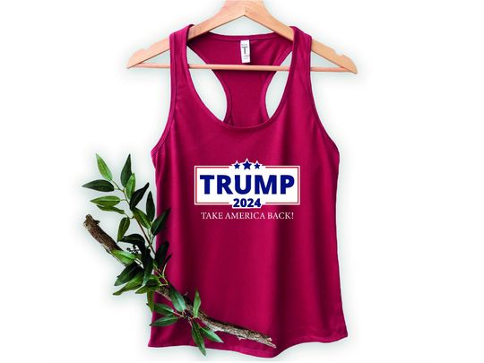 Discover Trump 2024 Take America Back Tank Top, Republican Tank Top, MAGA 2024 Tank, Trump Merch, Election 2024 Gift, Pro Trump Tanks, Vote Tank