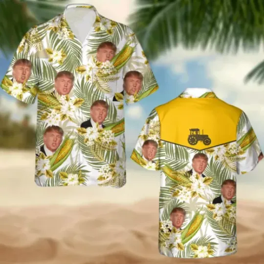 Trump 2024 Take America Back Farmers For Trump Tropical 3D HAWAII SHIRT