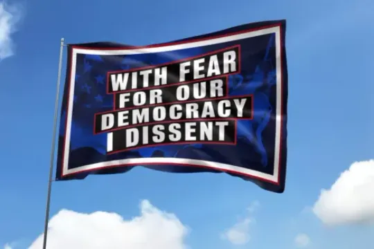 With Fear For Our Democracy I Dissent Presidential Debate Election 2024 House Flag, US Election 2024 Flag, Home and Living, For Decoration