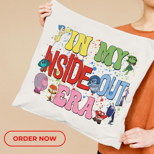 Inside Out Pillow, In My Inside Out Era, New Emotion Joy, Disgust,Envy,Sadness,Fear, Anxiety, Anger, Ennui Kids Pillow,Mental Health Matters
