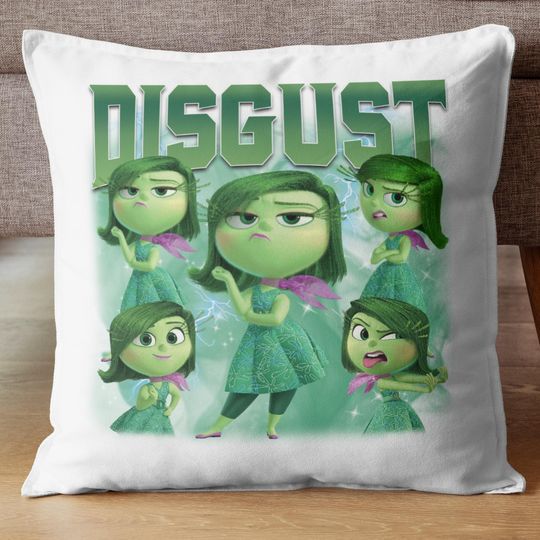 Personalized Inside Out Disgust Pillow, Its Okay to Feel all the Feels, New Emotion Joy,Envy, Ennui,Sadness,Fear,Anger,Mental Health Matters