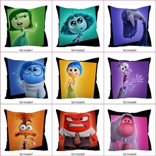 Disney Inside Out 2 Pillow Case Cartoon Figures  Anxiety Anger Joy Cushion Cover Sofa Room Car Pillowslip Home Decoration Gifts