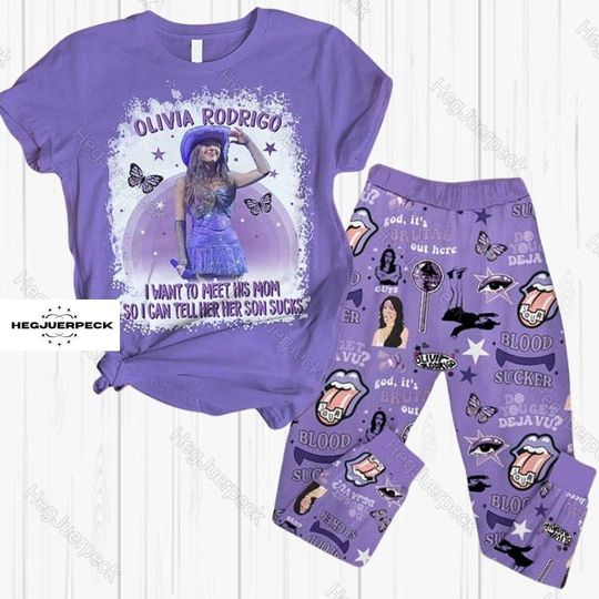 Olivia Rodrigo Shirt, Olivia Rodrigo Pajamas Set, Olivia Guts Tour Merch, Olivia Concert Outfit, Olivia Rodrigo Sleepwear, Gift For Her