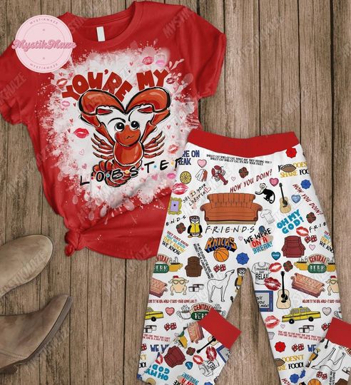 Friends Pajamas Set, Lobster Pajamas Family, Friends Tv Show Pajamas Pant, Friends Holiday Pajamas, Lobster Pajamas Family, Funny Gift