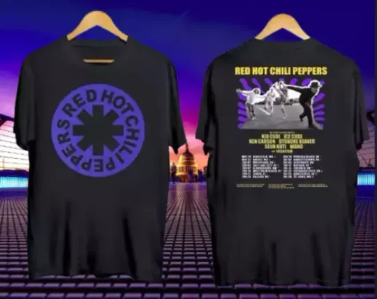Red Hot Chili Peppers 2024 Tour Double Sided Shirt, Music Tour Shirt, Music Merch for Fans, Gift for Fans, Music Short Sleeved Shirt