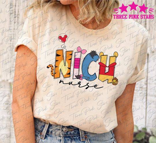 NICU Nurse Winnie The Pooh Shirt, Baby Nursery Shirt, Neonatal ICU Nurse Shirt, Nurse Appreciation Gift E5262