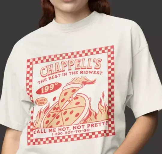 Chappell Roan Hot To Go Shirt Retro Pizza Graphic Unisex Short Sleeve Tee  Unisex short sleeves heavy cotton multiple colors full sizes S-5XL SHIRT