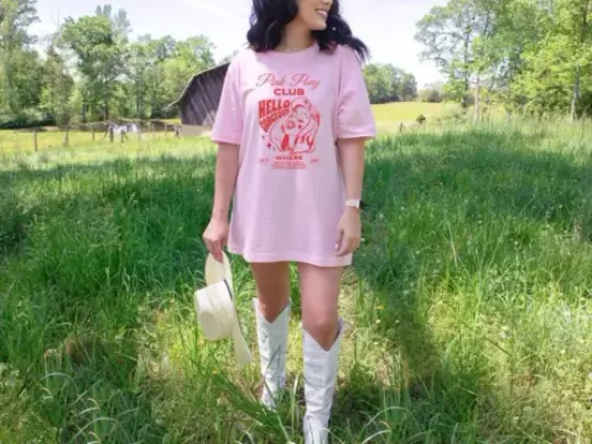 Discover Pink Pony Club Vintage Inspired Chappel Roan Oversized T-Shirt  Unisex short sleeves heavy cotton multiple colors full sizes S-5XL SHIRT