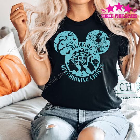 Beware Of Hitch Hiking Ghosts Shirt, Haunted Mansion Shirt, Halloween Party Gift Tee E4593