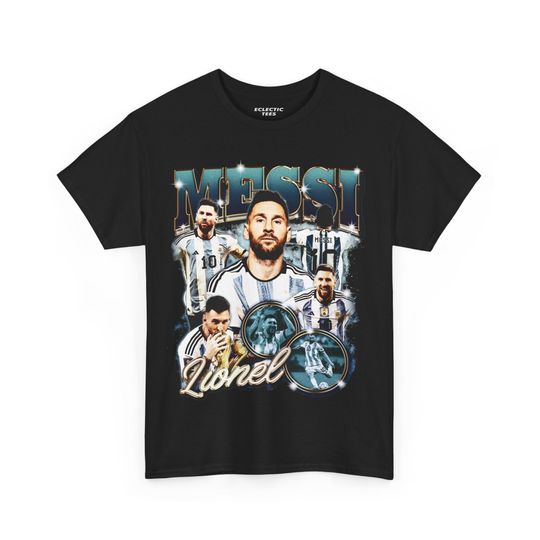 Lionel Messi Bootleg Shirt for Men Women Gift for Soccer Fan Vintage T-Shirt Classic 90s Graphic Tee Big Head Bootleg