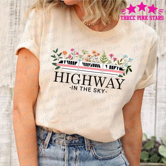 Floral Monorail Shirt, Highway In The Sky T-shirt, Magical Trip, Magic Kingdom Tee E5142