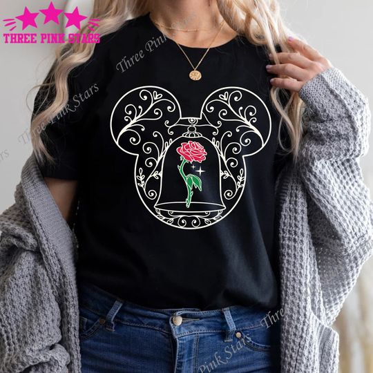 Beauty And The Beast Rose Shirt, Belle Princess T-shirt E4311