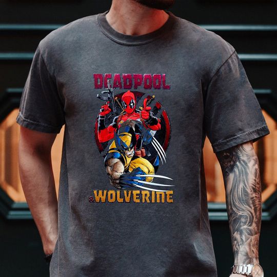 Deadpool and Wolverine Tshirt, Deadpool 3 Movie Graphic Tee, Retro Style Deadpool and Wolverine Shirt, Comic Book Superheroes Shirt