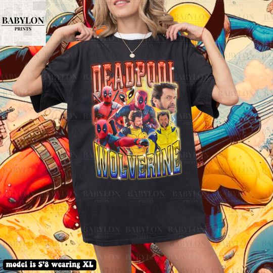 Deadpool and Wolverine Shirt 90s bootleg graphic tee sweatshirt hoodie, Deadpool 3 Shirt Wolverine Deadpool Movie merch Funny deadpool shirt