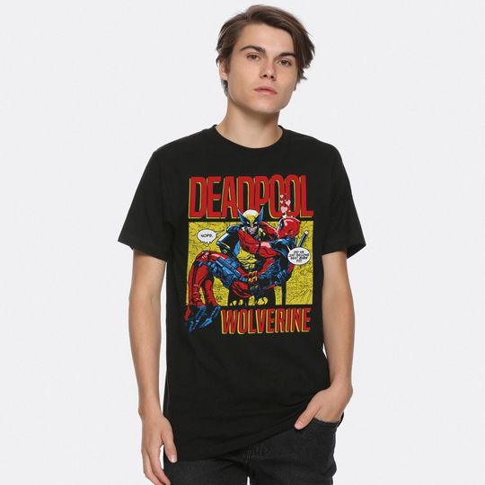 Deadpool and Wolverine Comics T-Shirt, Unisex short sleeves heavy cotton shirt multiple colors full sizes S-5XL shirt