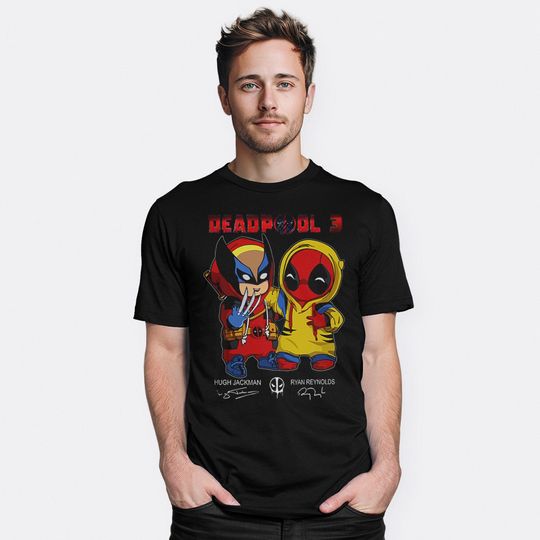 Deadpool and Wolverine Little Friends T-Shirt, Men's Women's Sizes Unisex short sleeves heavy cotton shirt multiple colors full sizes S-5XL shirt