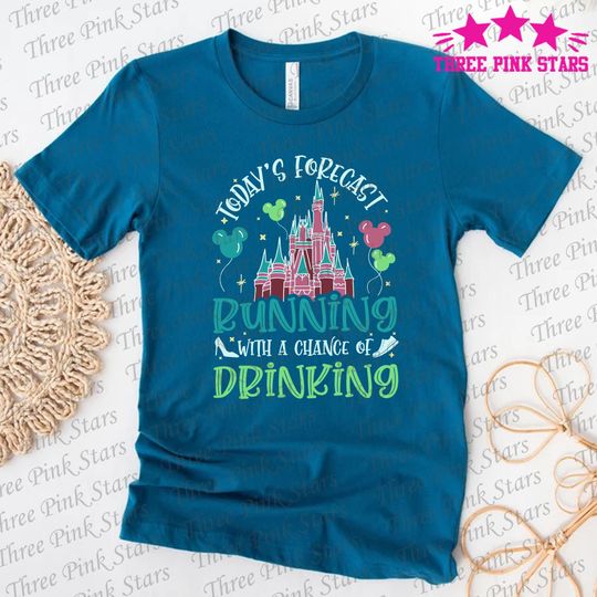 Today's Forecast Running Shirt, Magic Kingdom Running Shirt, Magical Castle T-shirt E5107
