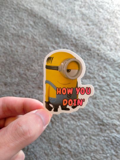 Funny Minion Meme Sticker | Laptop, Water bottle, Journal, Diary, Scrapbook, Planner, Notebook, Phone, Skateboard, Decorative Sticker