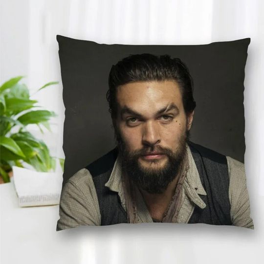 Jason Momoa Pillow, Birthday Gift Pillows, Polyester Cotton Home Decorative Pillow, Christmas Gift Personalized Pillow